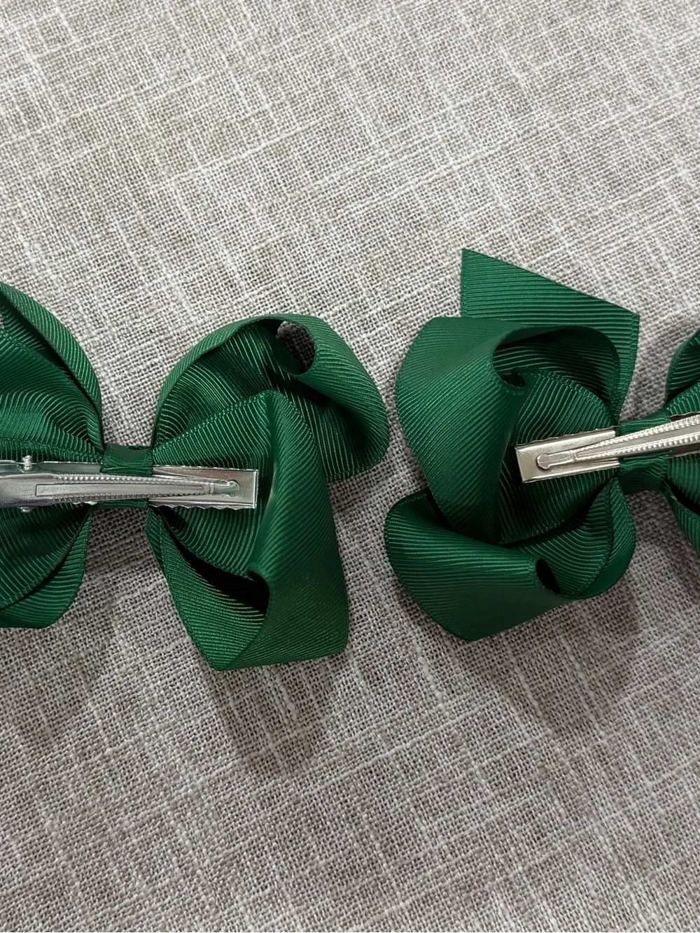 Dark Green Grosgrain Hair Bows - Kids Hair Accessories